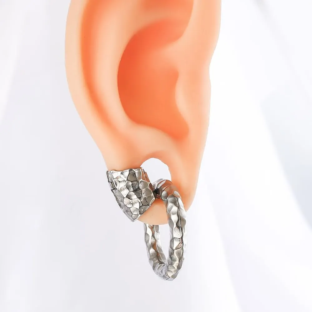 Casvort 2 PCS Hypoallergenic 316 Stainless Steel 00G Ear Cuff for Stretched Lobe Simple Ear Gauges Plugs for Weights Earring Studs Clip on Cartilage Body Piercing Jewelry