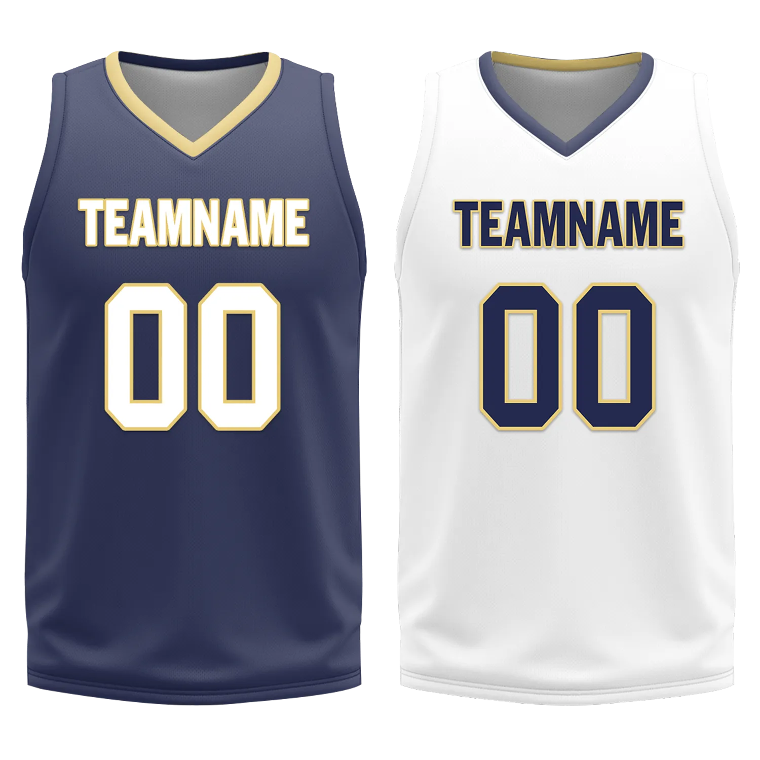 Custom Blue White Classic Style Reversible Basketball Uniform Personalized BBJR-D017050