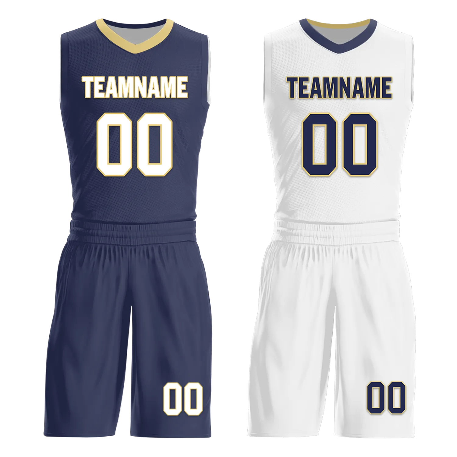 Custom Blue White Classic Style Reversible Basketball Uniform Personalized BBJR-D017050