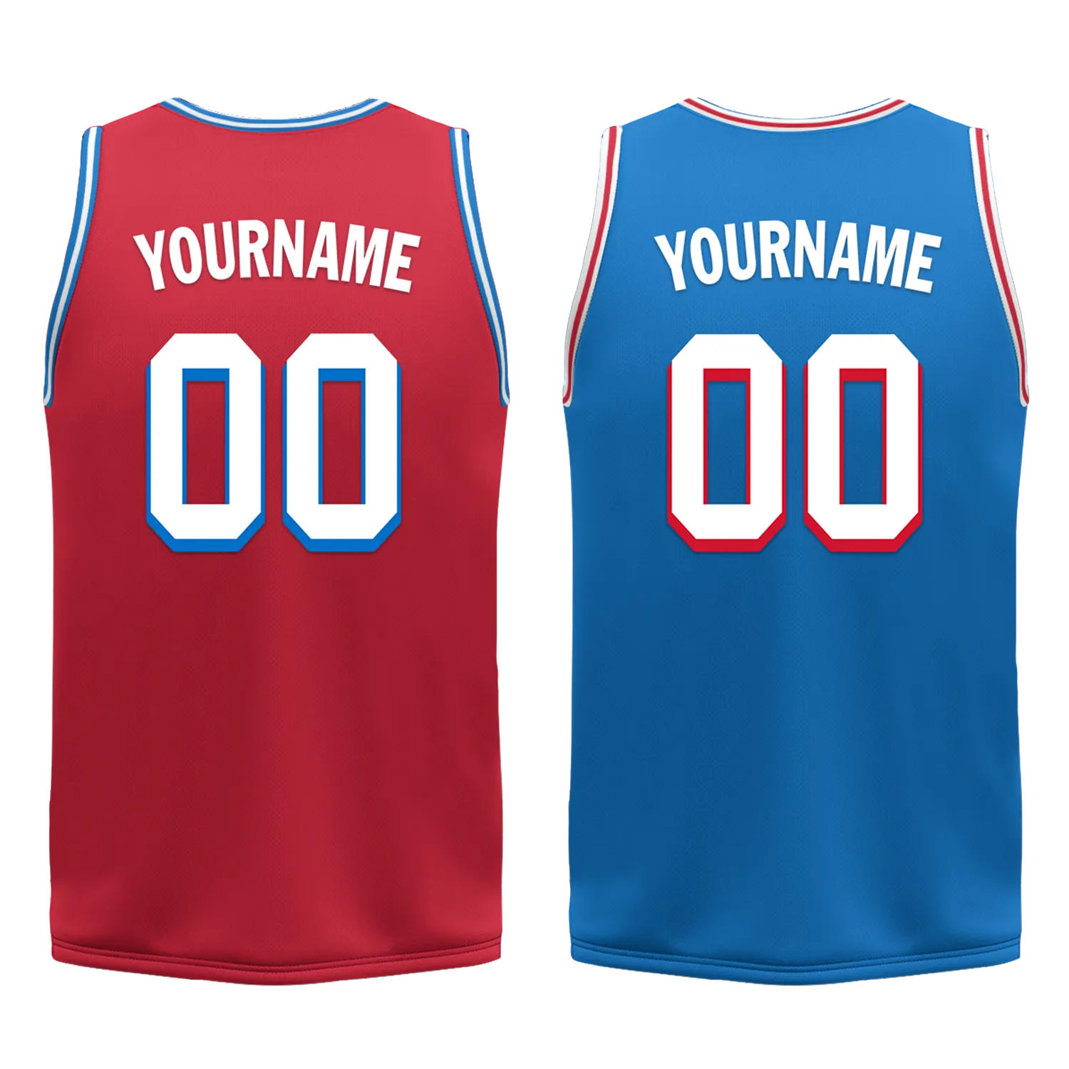 Custom Red Blue Classic Style Reversible Basketball Uniform Personalized BBJR-D017022