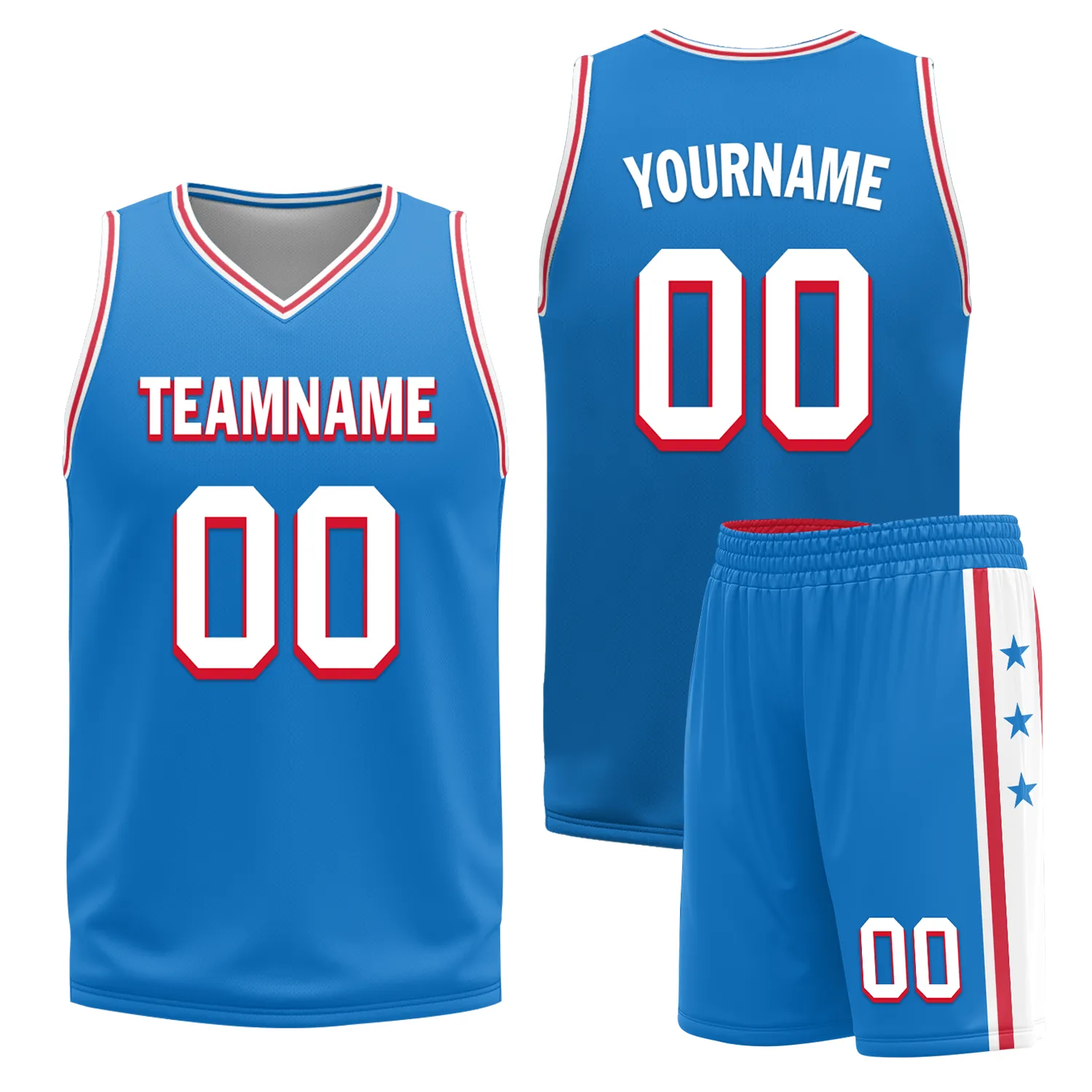 Custom Red Blue Classic Style Reversible Basketball Uniform Personalized BBJR-D017022