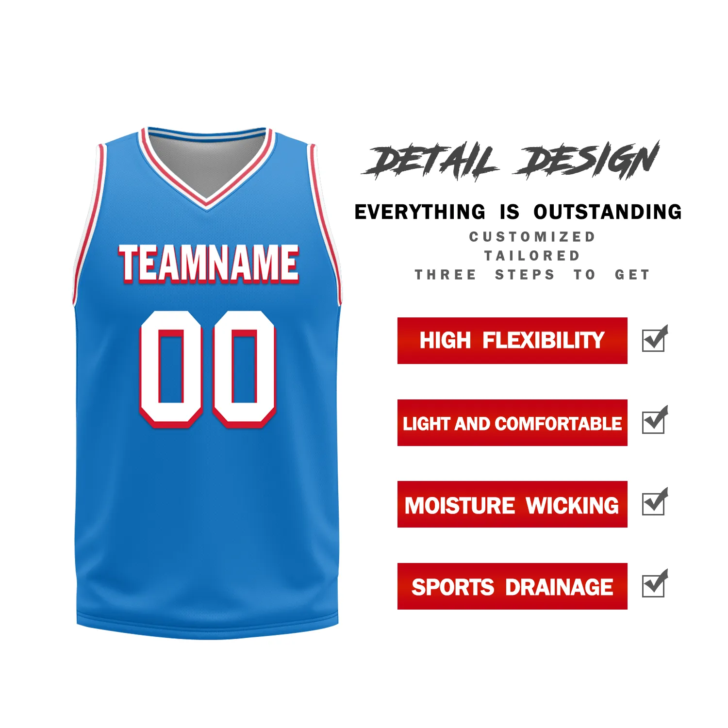 Custom Red Blue Classic Style Reversible Basketball Uniform Personalized BBJR-D017022