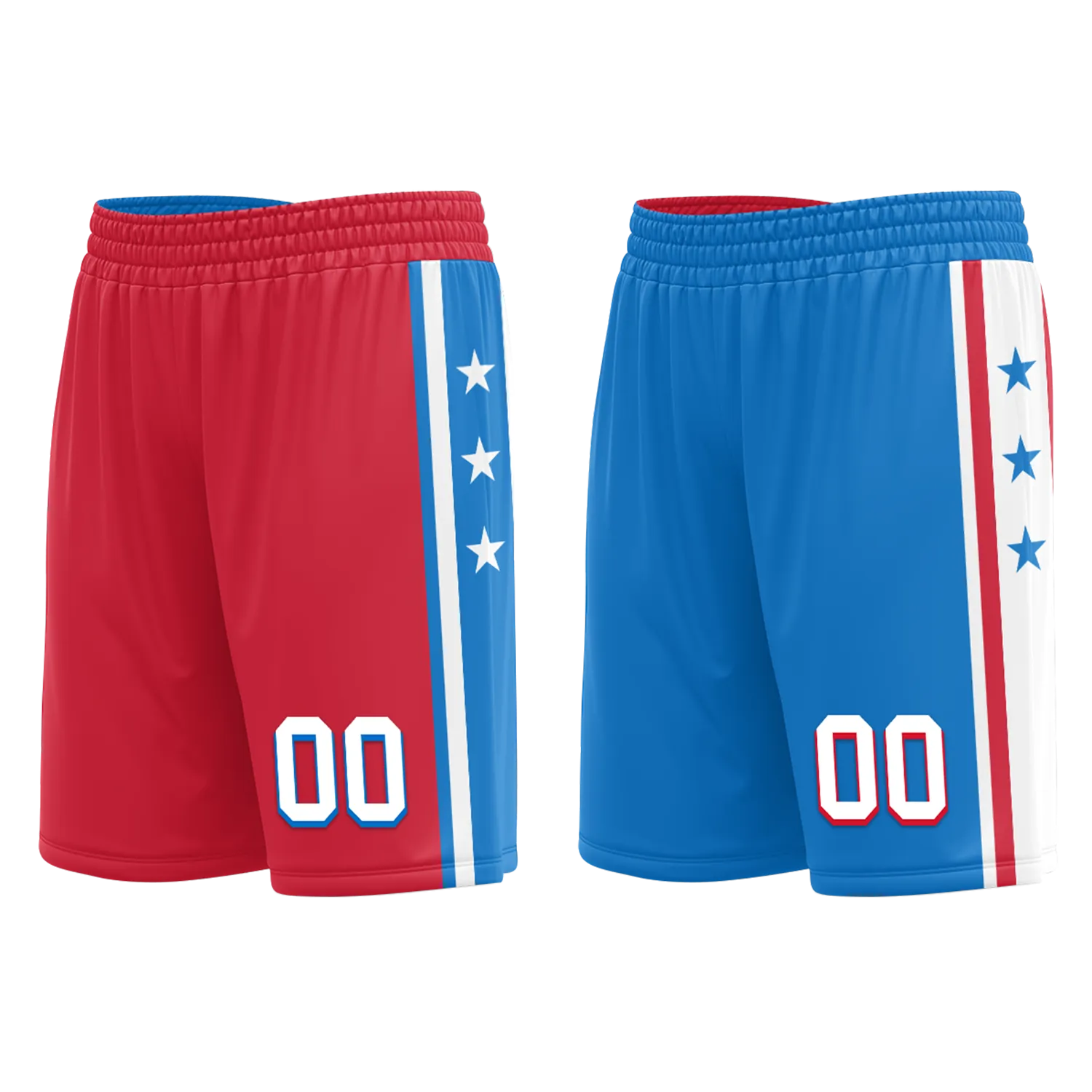 Custom Red Blue Classic Style Reversible Basketball Uniform Personalized BBJR-D017022