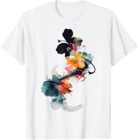 Flower Art Drawing Abstract Colorful Graphic Flower T-Shirt