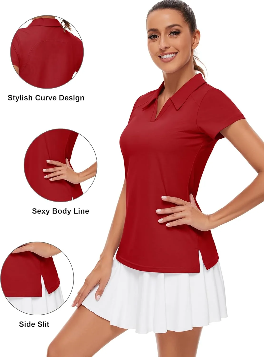 Ivicoer Womens Golf Shirt Polo Short Sleeve,Sleeveless,Long Sleeve Tennis Collared Top Athletic Clothes for Ladies