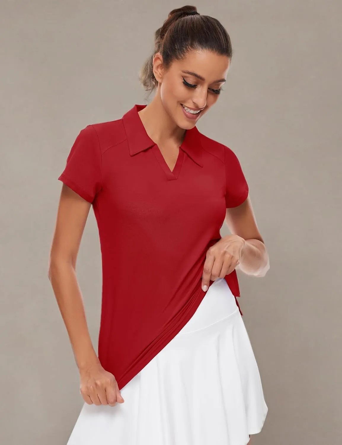 Ivicoer Womens Golf Shirt Polo Short Sleeve,Sleeveless,Long Sleeve Tennis Collared Top Athletic Clothes for Ladies