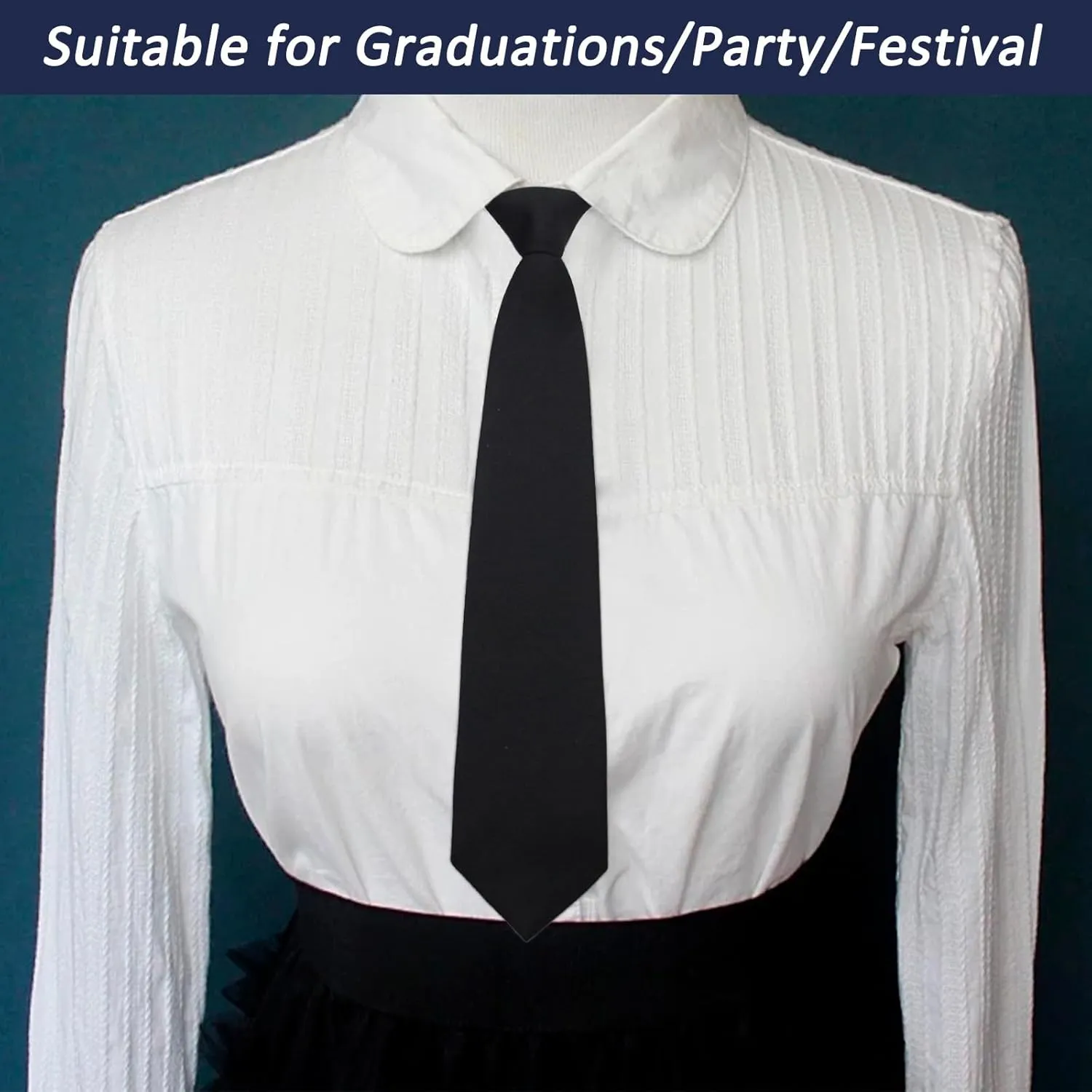 Mantieqingway Ties for Women, Pre-tied Adjustable Girls/Boys Neckties for Uniforms, School, JK/JC Cosplay, T-shirt Accessory