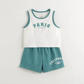 MARC & JANIE Boys School Basketball Uniform Sports Tank Top Set 240511