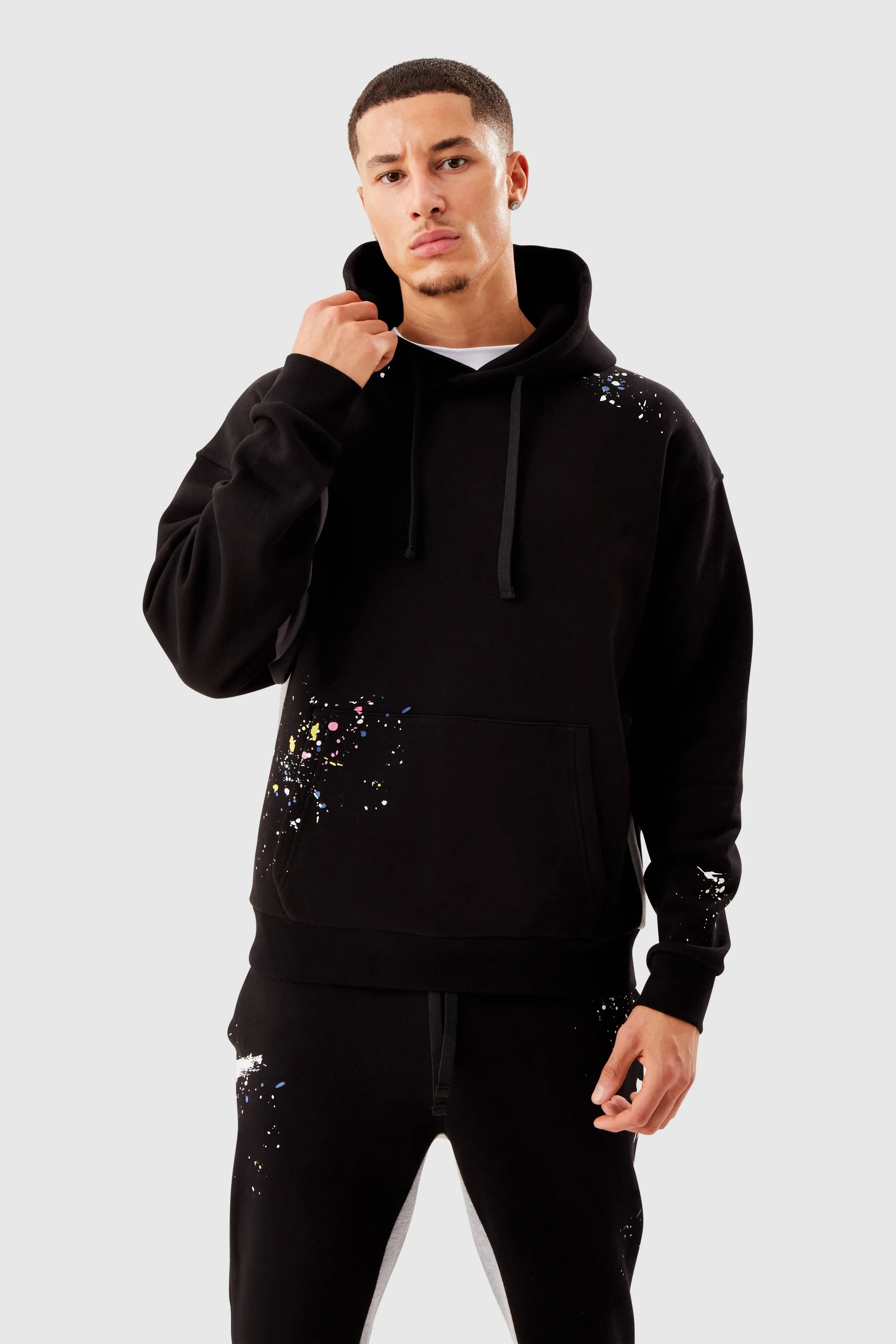 PAINT SMEAR TRACKSUIT - BLACK