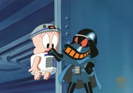 Tiny Toons Original Production Cel:  Duck Vader and Hamton Pig